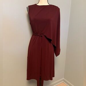 HALSTON SCARLET RED MELISSA JERSEY DRESS